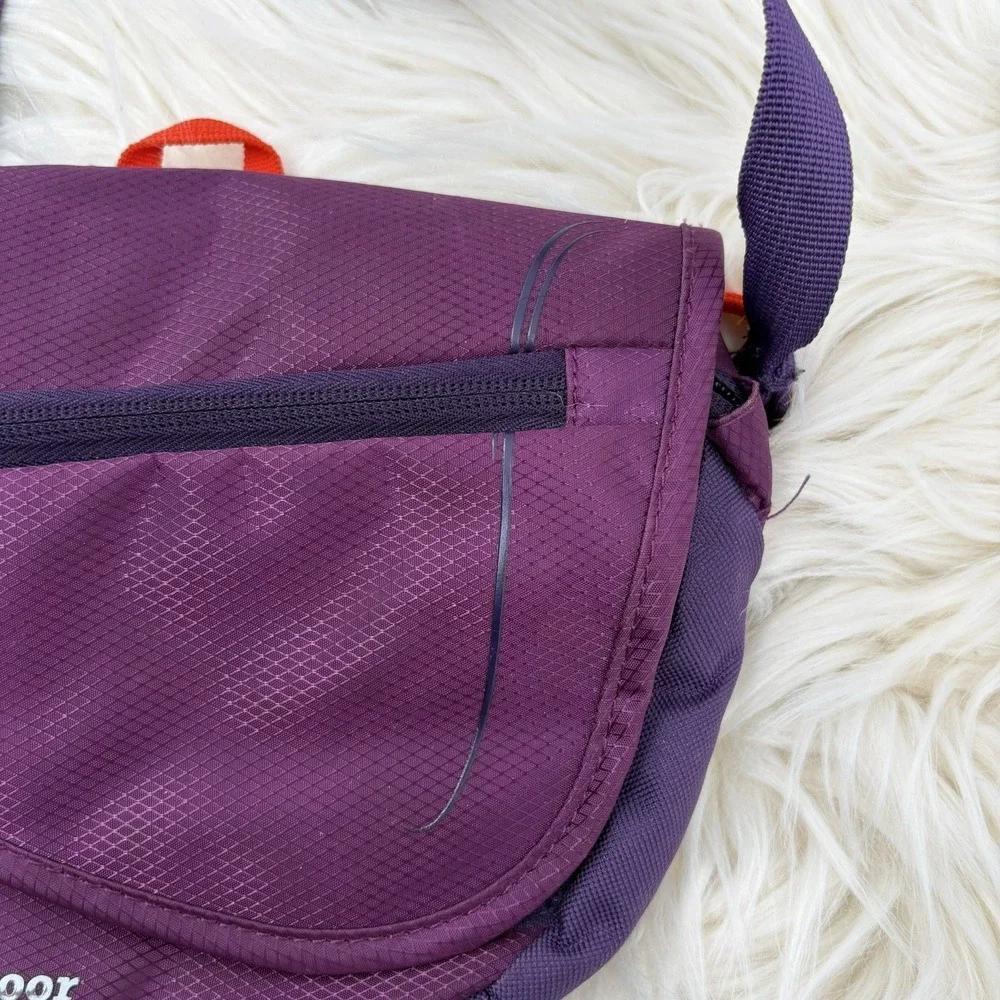 Outdoor Products Crossbody or bum bag rich purple color with grid‎ pattern